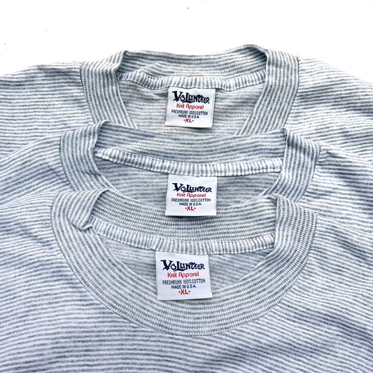 90's VOLUNTEER / Stripe S/S Tee (dead stock)USA製