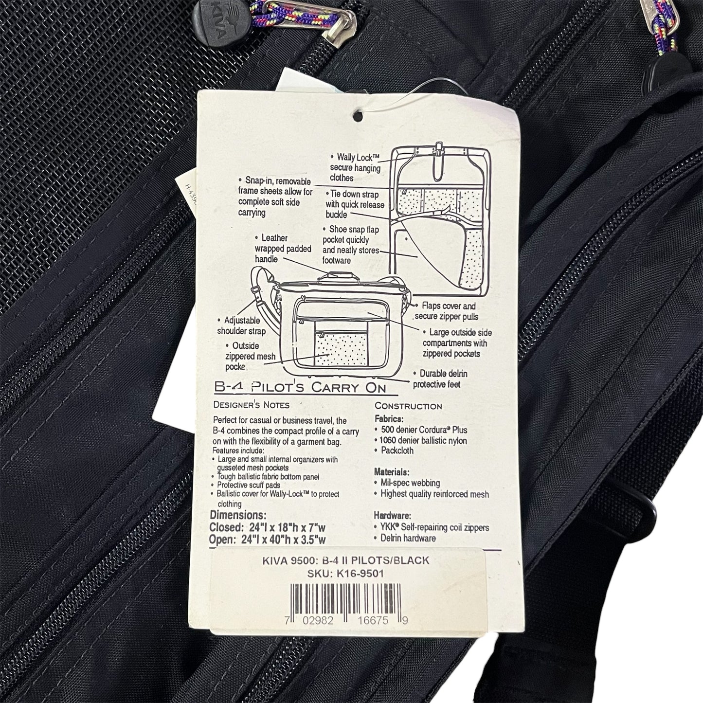 90's KIVA DESIGNS / B-4 PILOT'S CARRY ON (deadstock) USA製